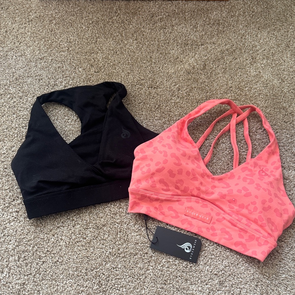Ryderwear Black and Coral Sports Bras